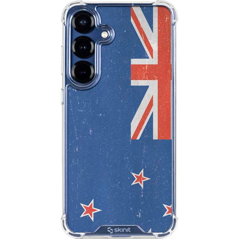 New Zealand Flag Distressed Galaxy S25 Plus Clear Case